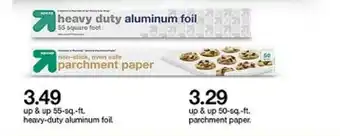 Target Up & Up 55-Sq.-Ft. Heavy-Duty Aluminum Foil Or Up & Up 50-Sq.-Ft. Parchment Paper offer