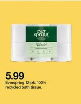 Target Everspring 12-Pk 100% Recycled Bath Tissue offer