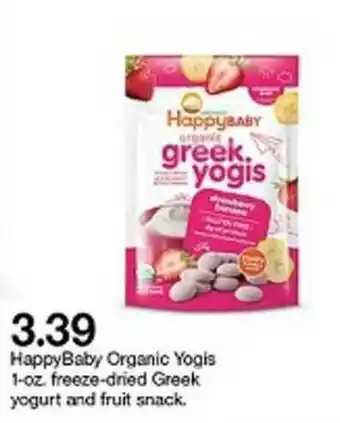Target HappyBaby Organic Yogis 1-Oz Freeze-Dried Greek Yogurt And Fruit Snack offer