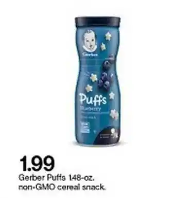 Target Gerber Puffs 148-Oz Non-GMO Cereal Snack offer