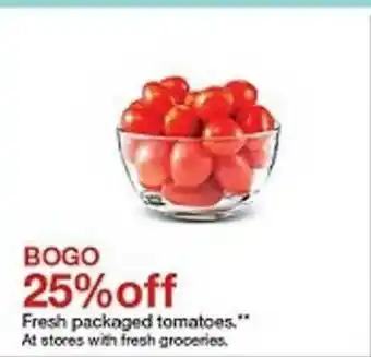 Target Fresh Packaged Tomatoes Bogo 25% Off offer