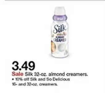 Target Silk 32-Oz Almond Creamers offer
