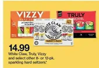 Target White Claw, Truly, Vizzy And Select Other 8- Or 12-Pk Sparkling Hard Seltzers offer