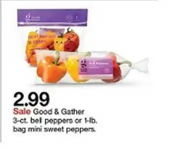Target Good & Gather 3-Ct Bel Peppers Or 1-Lb Bag Mini Sweet Peppers offer