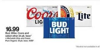 Target Bud, Miller, Coors And Select Other 24-Pk Beer offer
