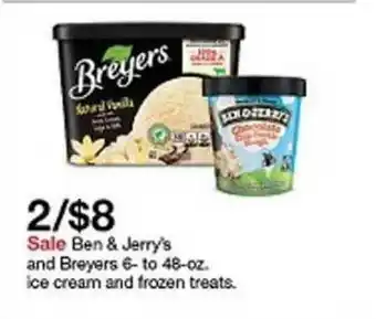 Target Ben & Jerry's And Breyers 6- To 48-Oz Ice Cream And Frozen Treats offer