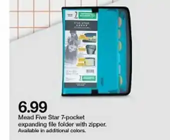 Target Mead Five Star 7-Pocket Expanding File Folder With Zipper offer