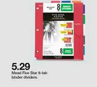 Target Mead Five Star 8-Tab Binder Dividers offer
