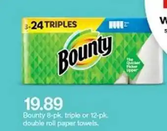 Target Bounty 8-Pk Triple Or 12-Pk Double Roll Paper Towels offer