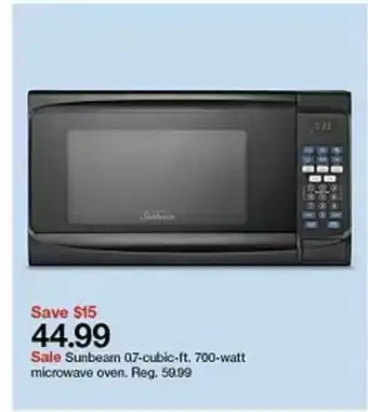 Target Sunbeam 0.7-Cubic-Ft. 700-Watt Microwave Oven offer