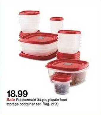 Target Rubbermaid 34-Pc Plastic Food Storage Container Set offer