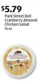 Aldi Park Street Deli Cranberry Almond Chicken Salad 16 oz offer