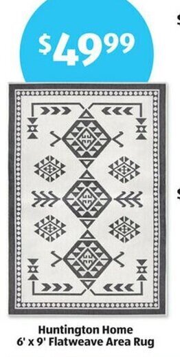 Aldi Huntington Home 6' x 9' Flatweave Area Rug offer