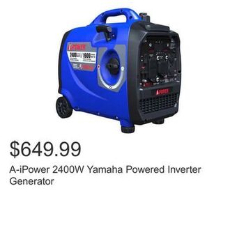 Costco A-ipower 2400w yamaha powered inverter generator offer