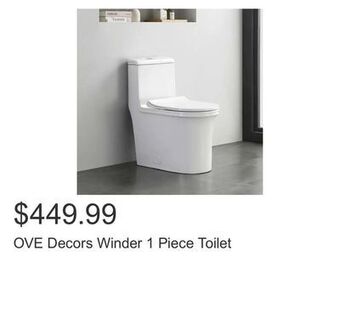 Costco Ove decors winder 1 piece toilet offer