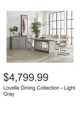 Costco Lovelle dining collection - light gray offer