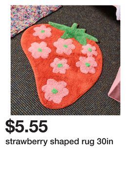 Five Below Strawberry shaped rug 30in offer