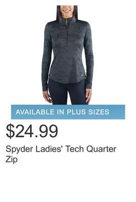 Costco Spyder ladies' tech quarter zip offer