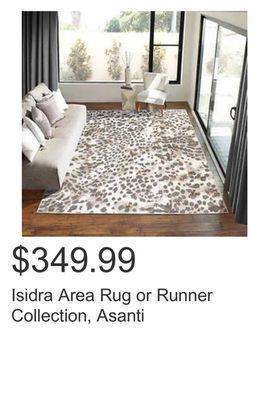 Costco Isidra area rug or runner collection, asanti offer