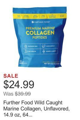 Costco Further food wild caught marine collagen, unflavored, 14.9 oz, 64 servings offer