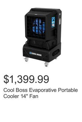 Costco Cool boss evaporative portable cooler 14 fan offer