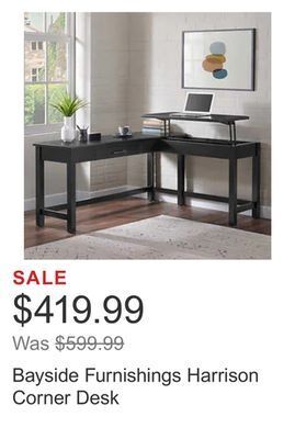 Costco Bayside furnishings harrison corner desk offer