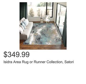 Costco Isidra area rug or runner collection, satori offer