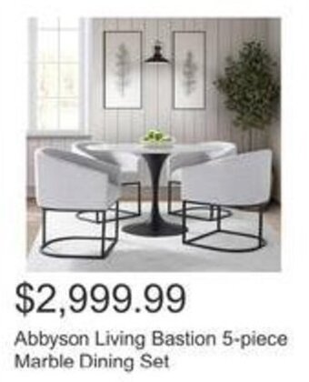 Costco Abbyson Living Bastion 5-piece Marble Dining Set offer