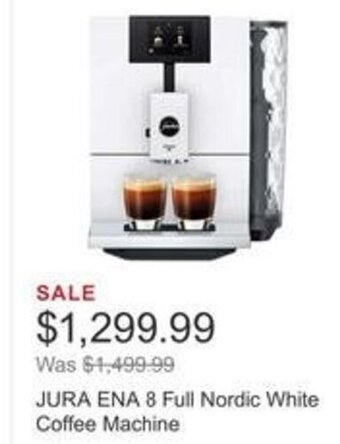 Costco JURA ENA 8 Full Nordic White Coffee Machine offer