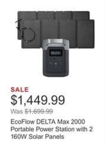 Costco EcoFlow DELTA Max 2000 Portable Power Station with 2 160W Solar Panels offer