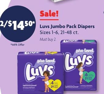 Family Dollar Luvs jumbo pack diapers offer