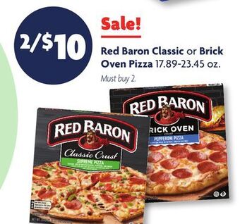 Family Dollar Red baron classic or brick oven pizza offer