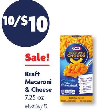 Family Dollar Kraft macaroni & cheese offer