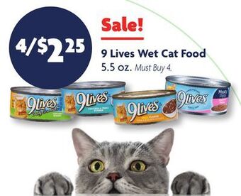 Family Dollar 9 lives wet cat food offer