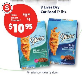 Family Dollar 9 lives dry cat food offer