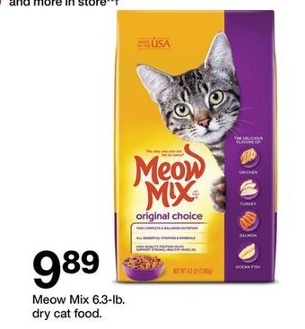 Target Meow mix 6.3-lb. dry cat food offer