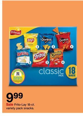 Target Frito-lay 18-ct. variety pack snacks offer
