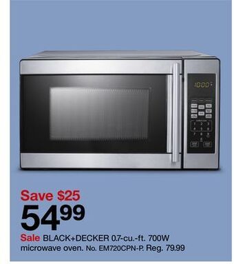 Target Black + decker 0.7-cu.-ft. 700w microwave oven offer