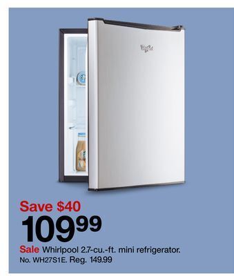 Target Whirlpool 2.7-cu.-ft. mini refrigerator offer