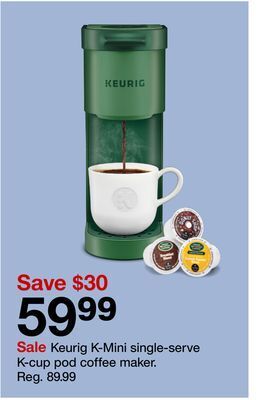 Target Keurig k-mini single-serve k-cup pod coffee maker offer