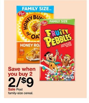 Target Post family-size cereal offer