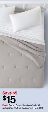 Target Room essentials twin/twin xl microfiber texture comforter offer