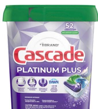 Target Cascade platinum plus actionpacs 52-ct. dishwasher offer