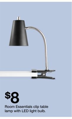 Target Room essentials clip table lamp with led light bulb. offer