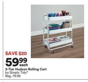 Michaels 3-tier hudson rolling cart by simply tidy® offer