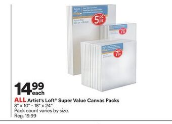 Michaels All artist's loft® super value canvas packs offer