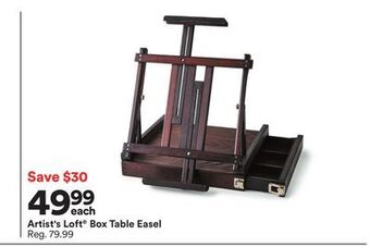Michaels Artist's loft® box table easel offer