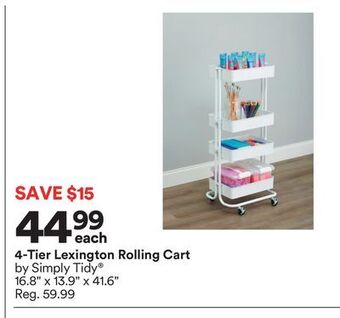 Michaels 4-tier lexington rolling cart by simply tidy® offer
