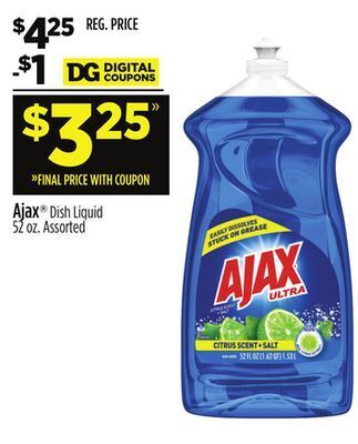 Dollar General Ajax® dish liquid offer