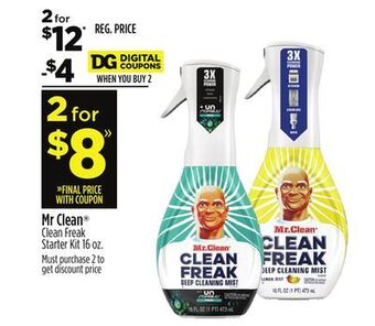 Dollar General Mr clean® clean freak starter kit offer